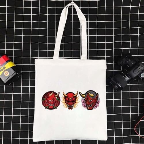 Reusable Shopping Bag High Capacity Shopper Bag Monster Series Women Foldable Shoulder Bag High-quality Canvas Tote Bag Bolsas