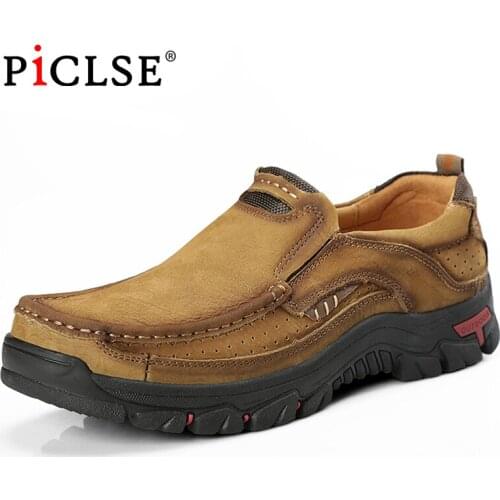 Plus Size 48 Classic Genuine Leather Men Shoes Loafers Outdoor Casual Leather Shoes Men Flat Shoes Moccasins Man Shoes Leather