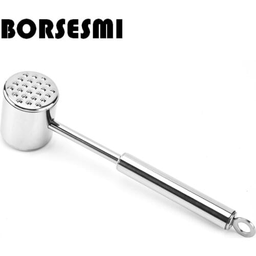 Latest kitchen gadgets stainless steel meat hammer chicken steak hammer for beef metal function of meat tenderizer tool