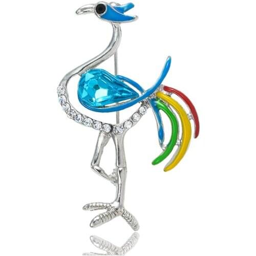 New Enamel Pins Fashion brooches crystal alloy pins Animal peacock Cheap Girls Party Dresses brooch Jewelry Accessories X0814