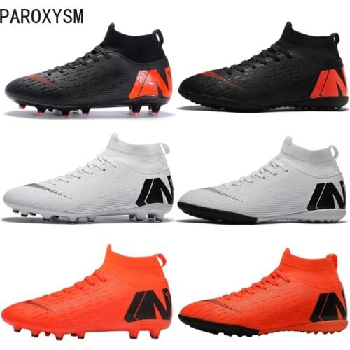 PAROXYSM outdoor boys and girls soccer shoes football shoes high ankle children splint training sports shoes football shoes