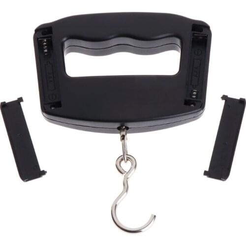 Portable Mini Digital Hand Held 50Kg*10g Fish Hook Hanging Scale Electronic Weighting Luggage Scale Blue Backlight LED W315