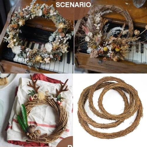 6cm-50cm Rattan Ring DIY Decor wood Artificial Flower Garland Dried Plant Frame For Home Christmas Decoration DIY Floral Wreaths