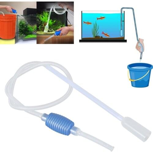 Aquarium Gravel Cleaner Vacuum Handheld Water Changer Siphon Pump With Filter Nozzle Fish Tank Hand Air Pump Cleaning Tool