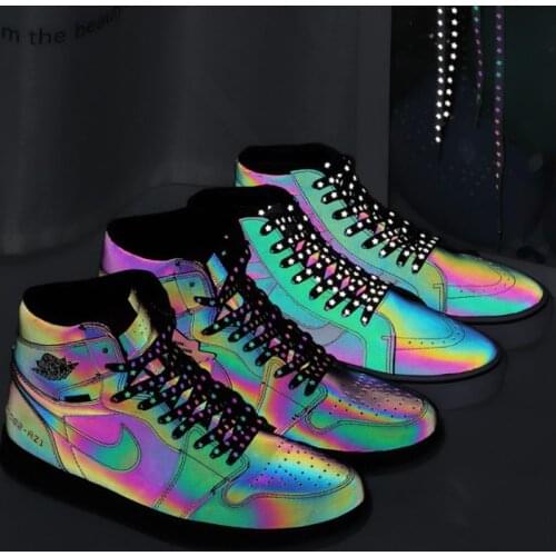Reflective Flat Shoelaces Fluorescent Sneaker Shoestrings Sports Shoelace Running Shoes Lace Adult Children Shoelace 120CM