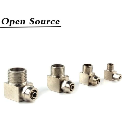 PL 4 6 8 10 12mm Pipe Tube To -M5 M6 1/8 1/4 3/8 1/2 Trachea Quick Screw Connector Copper Pneumatic Components Fast Twist Joint