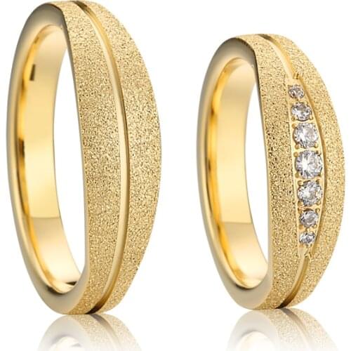 Unique Alliances Marriage His and hers wedding rings set for couples men and women Gold filled stainless steel jewelry 2020