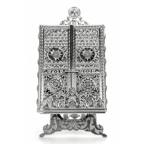 Kaaba Door Pattern Silver Color Quran I Holy Box Koran Gift-1329