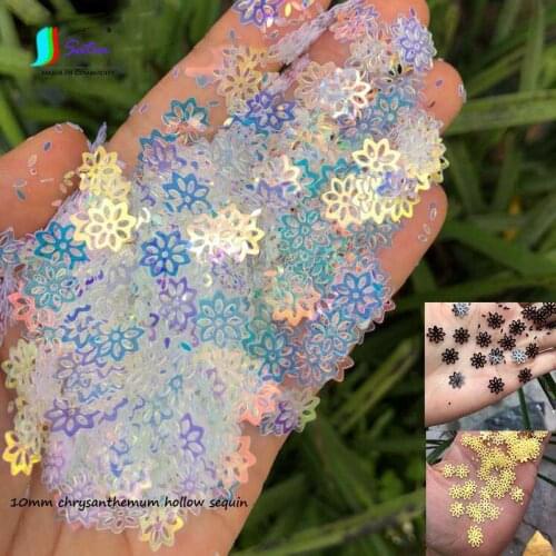 Weight 500g Hat Clothes Earrings Decoration Curtain Accessory White,Black,Yellow 10mm Mini Chrysanthemum Hollow Sequin A0070L