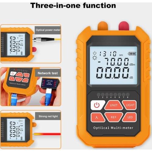 Mini 4 in 1 Visual Fault Locator Network Cable Test optical fiber tester 5km 15km VFL Multifunction Optical Power Meter