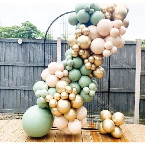 Balloon Garland Arch Avocado Green Gold Cream Peach Wedding Birthday Party Decor Latex Holiday Event Backgound Baby Shower Decor