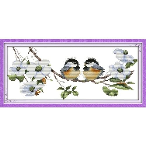 Happy birds Counted Cross Stitch 11CT 14CT Cross Stitch Sets DIY Cross Stitch Kits for Embroidery Home Decor Needlework