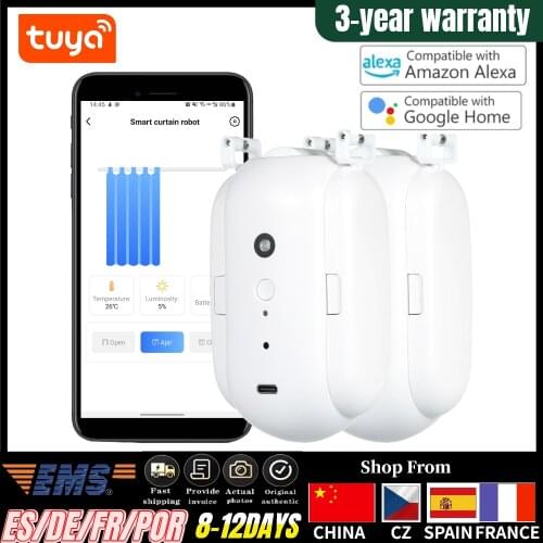 WiFi Voice Control Curtain Switch Smarthome Motor Curtain Wifi Automatic Control System for Amazon Alexa Google Assistant