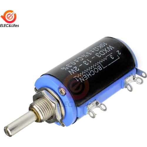 WXD3-13-2W 10K ohm Potentiometer WXD3-13 2W Rotary side Rotary Multiturn Wirewound Potentiometer 10k Diy kit