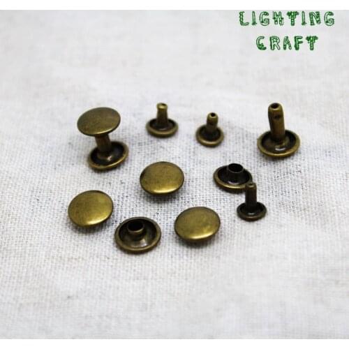 6/7/8/9/10/12mm Iron Sewing Double Side Rivet Bronze Colors For Clothes/Shoes And DIY Crafts Handmade Project