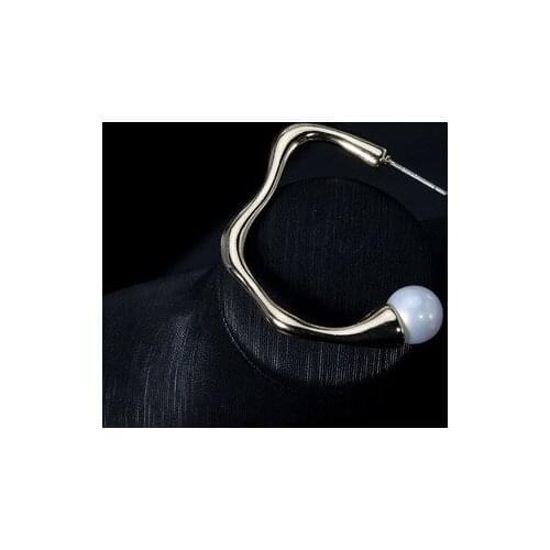 Ladies S925 Needle Earrings Wave C Number For Women Wedding Party Jewelrys Premium French Jewelrys Freshwater Pearl Earrings