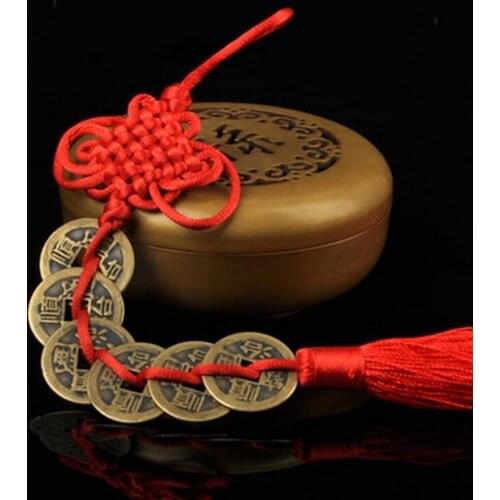 1/2/3/4/5pcs HOUSE PROTECTION Handmade Metal Craft Feng Shui Coins Hanger for Talisman and lucky 100% copper coins