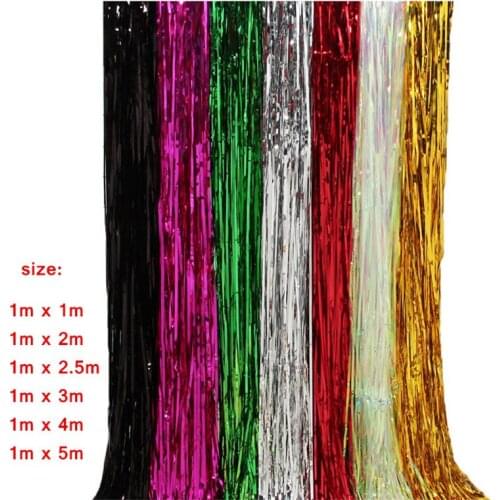 1m*2m 3m Surprise Gold Fringe Rain Curtain Tinsel Shining Wedding Birthday Marriage Gathering Decoration Door Wall Home