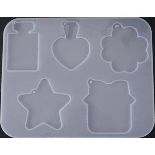 1PCS UV Resin Jewelry Liquid Silicone Mold Star Heart Flowers Resin Molds For DIY Charms Making Jewelry