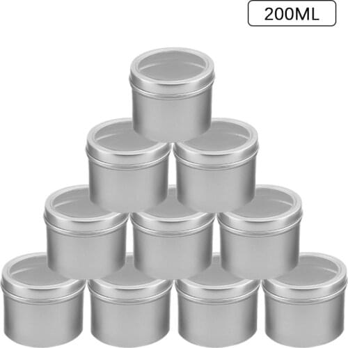 10/20Pcs 200ML Empty Refillable Tin Box Aluminum Candle Jars With Lid Cake Storage Box Lip Balm Pot Cream Jar Makeup Organizer