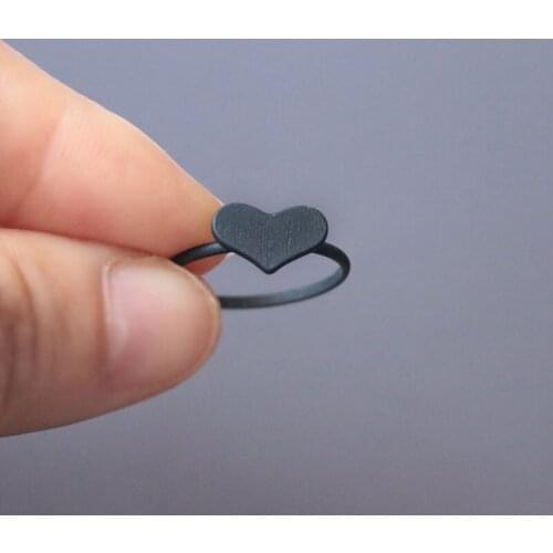 10pc/lot Matt Black Heart Rings Punk Brushed Love Hearts Ring Men Women Anillos Mujer Jewelry