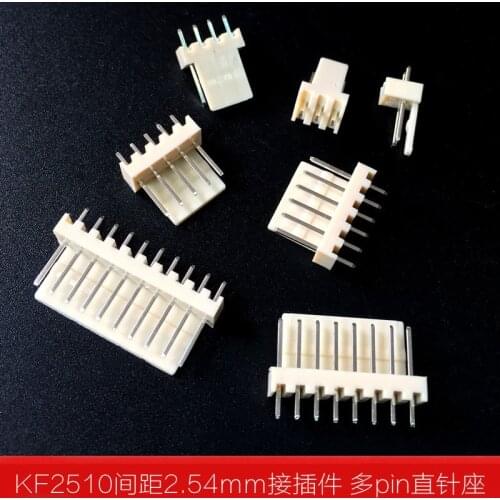 100 PCS Complete set of KF2510 straight pin terminal bar brass needle 2.54mm plastic shell straight needle copper needle