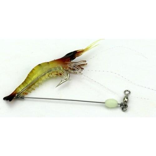 20PCS HENGJIA luminous shrimp lure 7.5CM/6.6G soft fishing bait isca artificial fish lure soft baits Soft Fishing Shrimp Bait