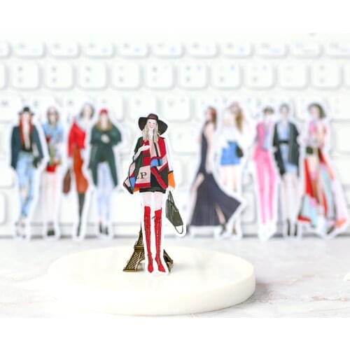 21PCS Fashion girl Stickers Crafts And Scrapbooking stickers book Student label Decorative sticker kids toys