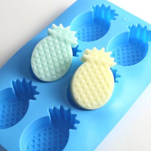 6-hole Soap Molds for Soap Making Pineapple Baking Cake Chocolate Silicone Mold Soap Mold Cake Decoration Resin Mold