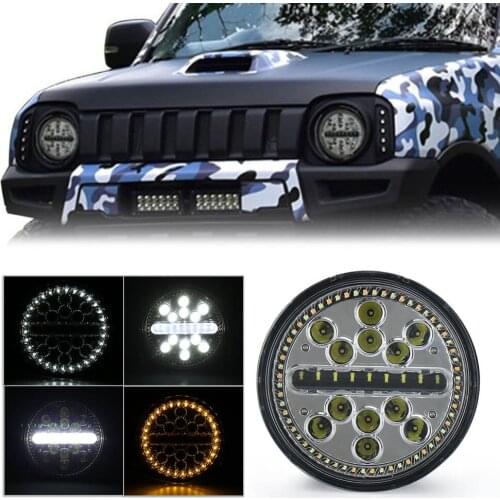 7'' LED Headlight Head Lamp Lights w/Amber Ring For Jeep Wrangler Unlimited Sahara X Sport & Edition Utility 2-Door / 4-Door