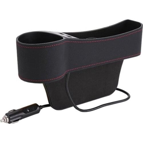 Accessories Car Seat space Organizer Storage Box PU Leather Auto Seat Crevice Side Slit Stoweing and Tidying Key Phone Cups Hold