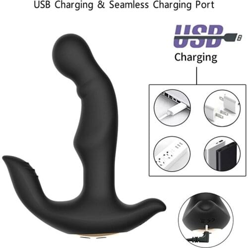 Sex Shop Anal Vibrator 10 Frequency Vibration Dual Motor Beaded Anal Plug Prostate Vibrating Massager Male Masturbation Sex Toys