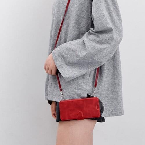 Necklace Strap Cord Flip Wallet Case For Samsung Galaxy S20 S10 S9 S8 PLUS Ultra J3 J5 J7 2017 J4 J6 Plus J8 A6 Plus A7 A9 2018