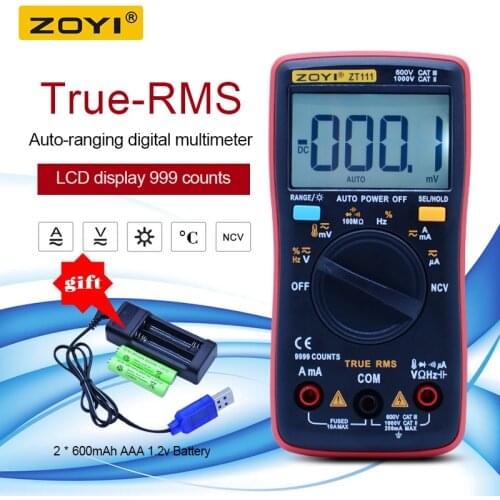 ZOYI ZT111 digital multimeter tester 9999 Counts AC/DC multimetro digital ammeter voltmeter autoranging Temperature NCV