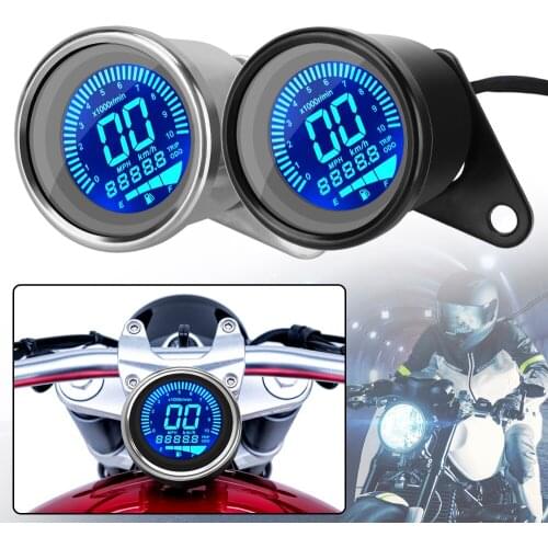 LEEPEE Universal Motorcycle Digital Speedometer LED LCD Tachometer Indicator Fuel Meter Retro LCD Odometer Scooter ATV Meter