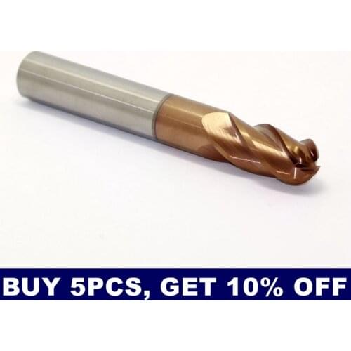 CNC Cutter 4 flutes Carbide Ball mill R1.5 R2.0 R2.5 R3.0 R4.0 R5.0 R6.0 Factory Outlets