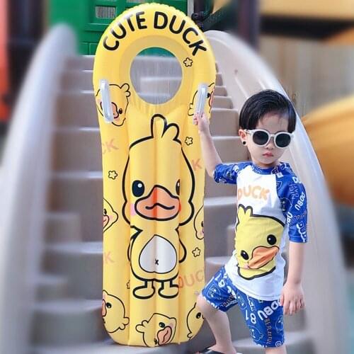Childrens floating board, inflatable surfboard, beach swimming pool, water floating row, yellow duck floating bed, air cushion