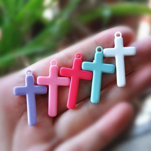 DIY Hair Decoration 30pcs mixed/lot flatback Resin Cross Pendant 33*19mm Multy color Cross
