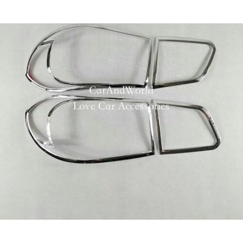 For VW Volkswagen Tiguan 2013 2014 2015 Rear Tail Light Cover Lamp Frame Panel Trims ABS Chrome Sticker Car-Styling Accessories