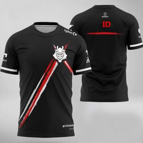 E-sports-male and female professional players uniform custom ID name T-shirt fan T-shirt G2 Lol Sleeve Style 2021