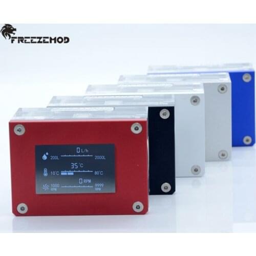 FREEZEMOD LSJ-ZN Water Cooling LCD Flow Meter Temperature Detection Intelligent Speed Thermonmeter For MOD Monitoring Alarm