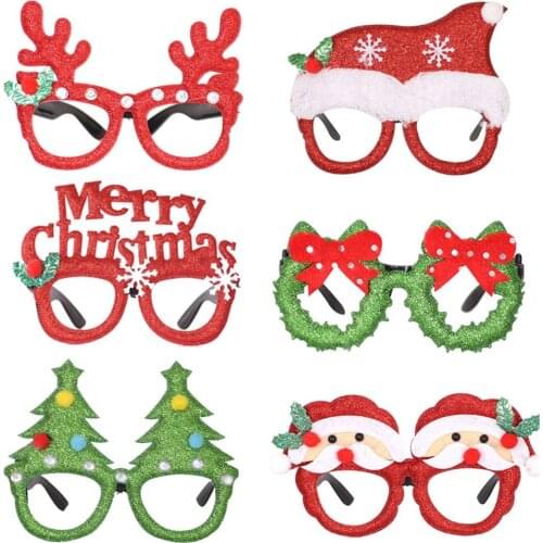 2021 Hot Newest Christmas Decorative Glasses Santa Style Portable Glasses Christmas Decoration Good Appearance Fine Workmanship