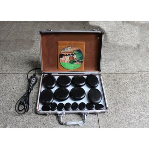 16 pcs acupuncture massage stone cold-hot spa energy stone with thermostat heater volcanic energy stone