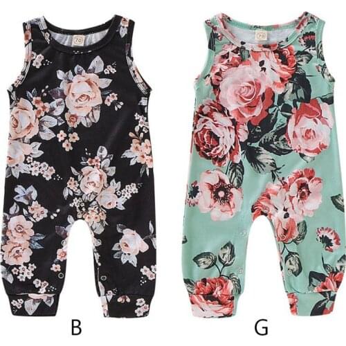 Summer Sleeveless Newborn Baby Girl Boy Clothes Cotton Print Romper Jumpsuit Soft Baby Outfit One Piece