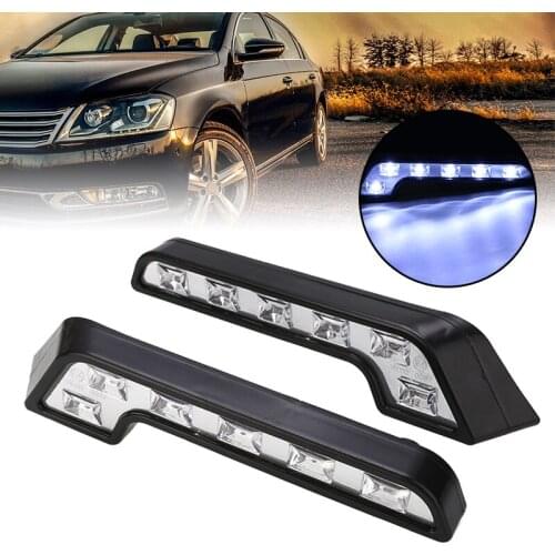 Mayitr 2pcs 6LED Driving Lamp Fog 12V DRL Day-time Running Light White For Auto Car Truck
