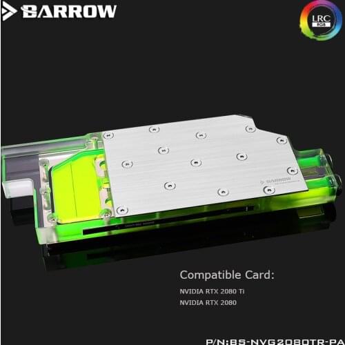 Nvidia titan rtx 2080 ti / rtx 2080 new design side hole g1/4 gpu unicycle with full cover water cooler, BS-NVG2080TR-PA