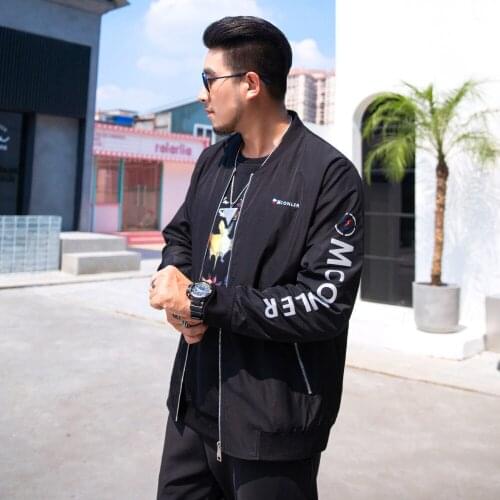 Large Size Mens Fashion Brand Jacket Autumn New Hong Kong Style Street Baseball Collar Letter Printing Mens Loose Jacket Men