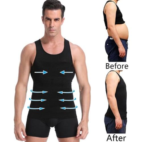 Men Slimming Body Shapewear Vest Shirt Compression Abdomen Tummy Belly Control Slim Waist Cincher Underwear Shaper Corset Sports