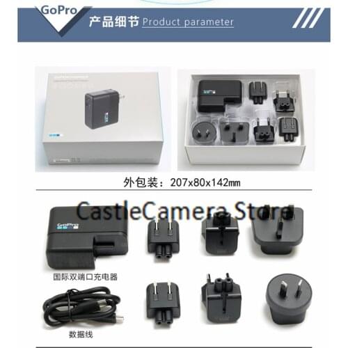 GoPro USB Wall Charger Dual USB Power Adapters With Cable Travel Charge Devices Fits All GoPro Cameras Original Charger