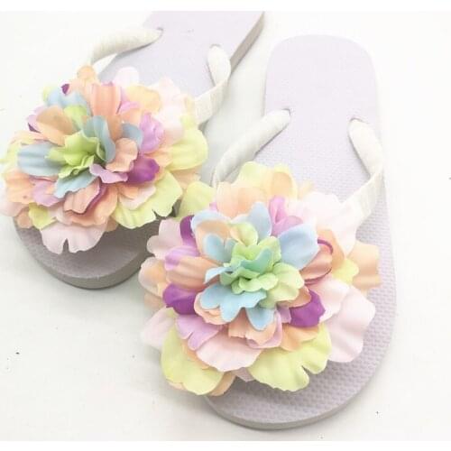 HAHAFLOWER 2018 summer new women, sweet flowers, peek units, summer beach slippers, new slippers